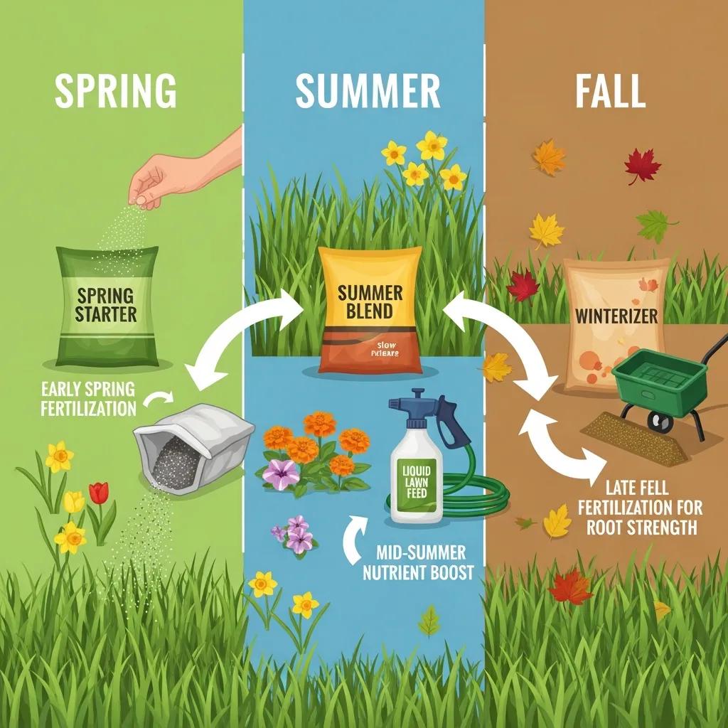 custom lawn fertilization programs for healthy grass lawn care calendar showing ideal seasonal fertilization timing for ontario