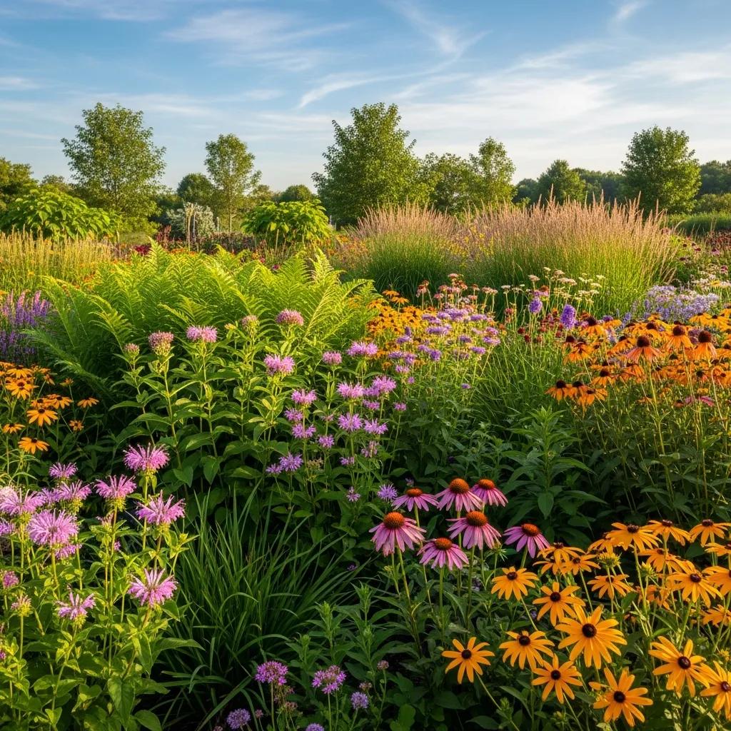 discover native plants for sustainable landscaping in ontario vibrant native plants in a sustainable ontario garden, highlighting biodiversity and ecological health