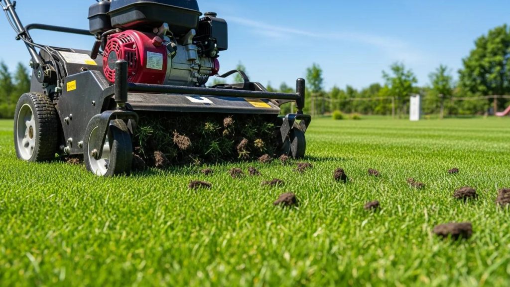 what to do after aerating your lawn: expert steps for healthy lawn recovery aerating a lush green lawn with a lawn aerator on a sunny day c9d7b260 2e78 4010 a1c0 b1be618383c8