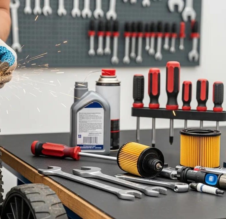 how to professionally cut grass: expert lawn mowing techniques for healthy lawns person sharpening lawn mower blades in a clean garage emphasizing equipment maintenance 10c8d756 9af0 47d6 818e 5d3a356d9c12 e1777462695425