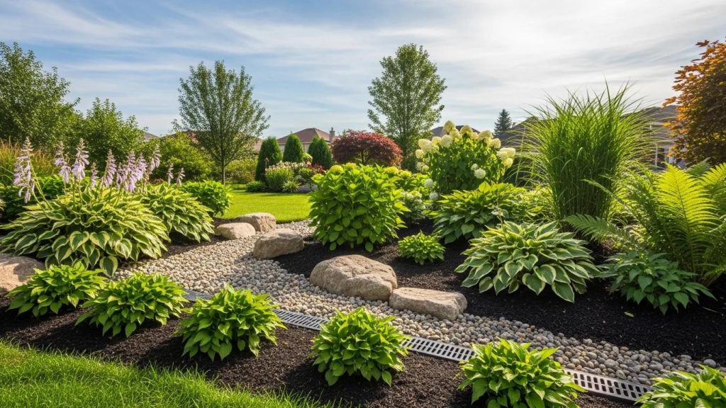 yard drainage solutions in mississauga: how to identify and fix problems with french drains and yard grading vibrant garden showcasing french drains and well graded yard landscape 9407ad97 e111 49f2 876d 052a3e9c98ba
