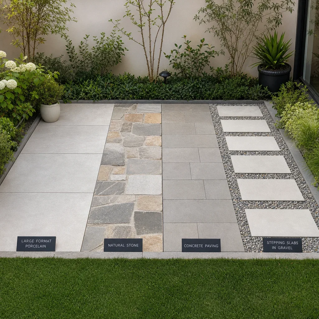 back garden slab ideas: 27 design ideas, layouts & budget tips back garden slab ideas style budget size comparison 744