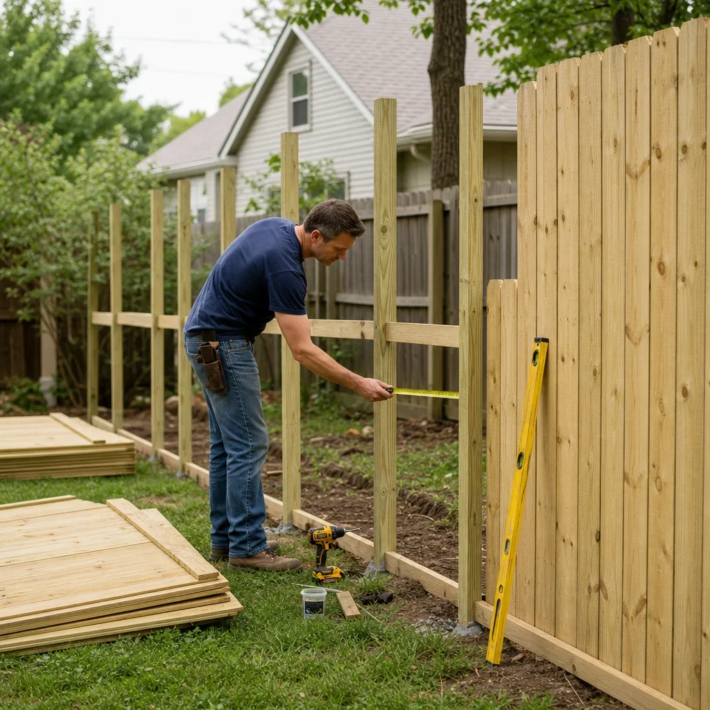 backyard garden fence ideas: 33 designs by budget, privacy & style a homeowner measures and installs a simple diy fence project.