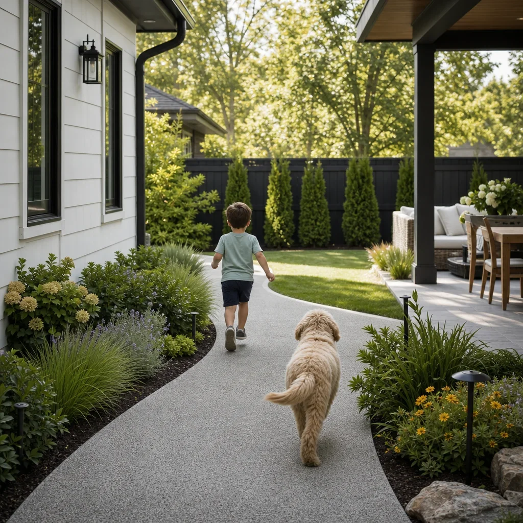 25 back porch landscape ideas for gta homes a pet-friendly and child-safe back porch landscape with safe paths and open sightlines.