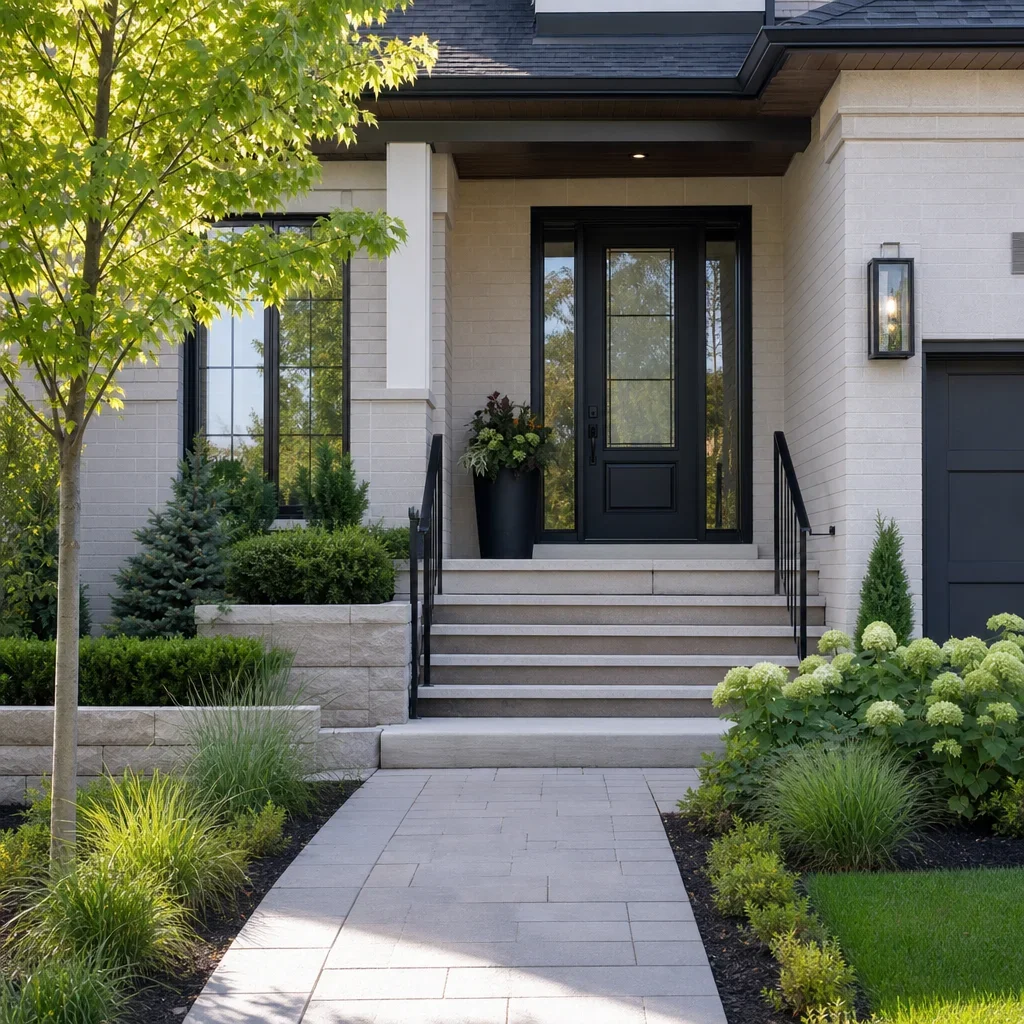 25 front porch landscaping designs for gta curb appeal a raised front porch with terraced planting and a clear, safe approach to the door.